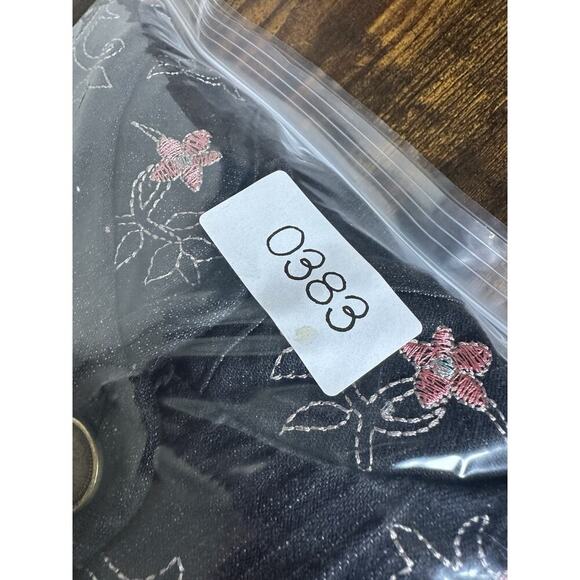 VTG + DENIM & CO Jacket Women Sz 2X Embroidered Embellished Dark Cottagecore - Picture 7 of 8